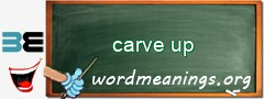 WordMeaning blackboard for carve up